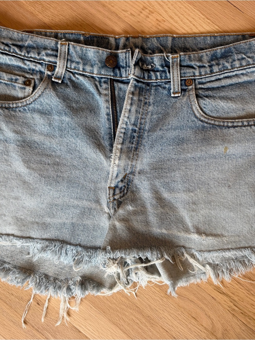 Vintage Levi's Light Blue Distressed Denim Cutoff Shorts